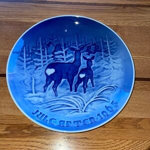 Bing & Grondahl Deer Doe Fawn Plate Denmark Wall Art Jule After 1965